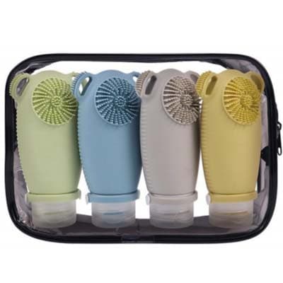 TBS 3403 Silicon Travel Bottles Set with Facial Brush