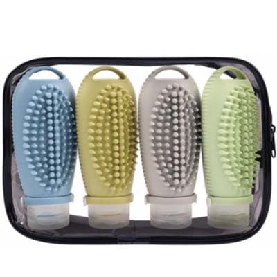 TBS 3404 Silicon Travel Bottles Set with Body Brush